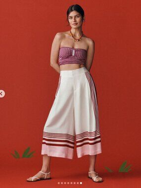 NWT Anthropologie Maeve Printed Pleated A-Line Culottes